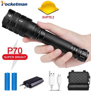 7500Lumens LED Flashlight Xhp 70.2 Ultra Bright Chống Thấm Nước Linterna Dẫn Torch Xhp 50.2 Cắm Trại Tốt Nhất, ánh Sáng Ngoài Trời