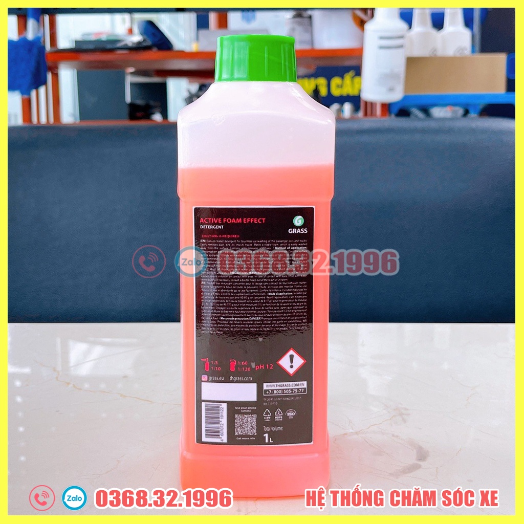 Dung Dịch Rửa Xe Không Chạm - Nước Rửa Xe Ô tô, Xe Máy Active Foam Effect 1 -1L(Tăng 01 khăn lau xe)