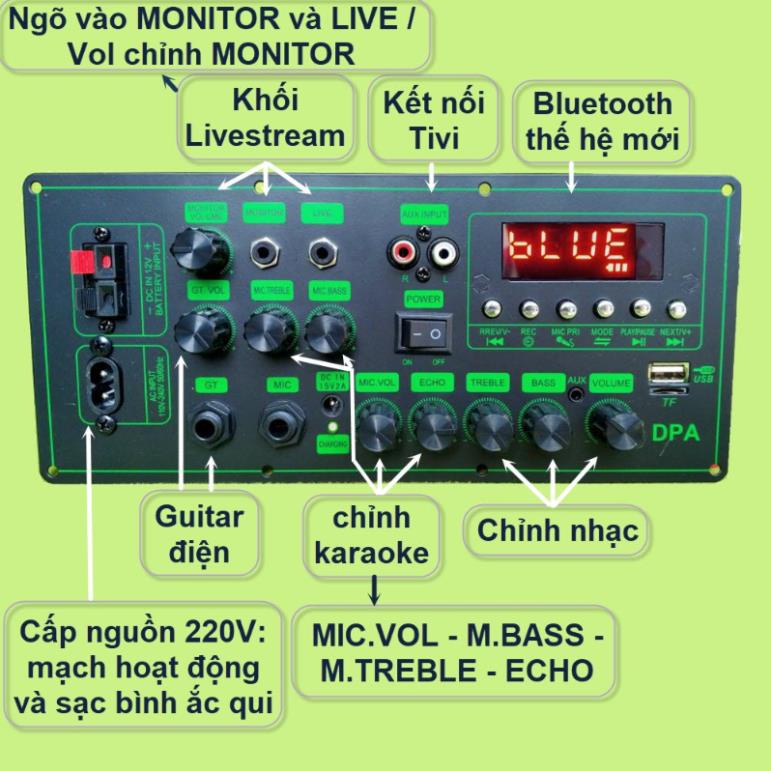 Mạch loa kéo CS8673E 130W, thu âm LIVESTREAM, DSP lập trình chống hú có chỉnh Bass Treble Micro, nguồn xung 220V