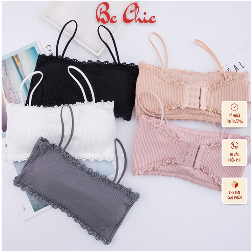Áo Lót Nữ , Áo bra gân tăm viền cài sau 2 dây nâng ngực sexy điệu đà mẫu B636 BC_CHIC LINGERIE