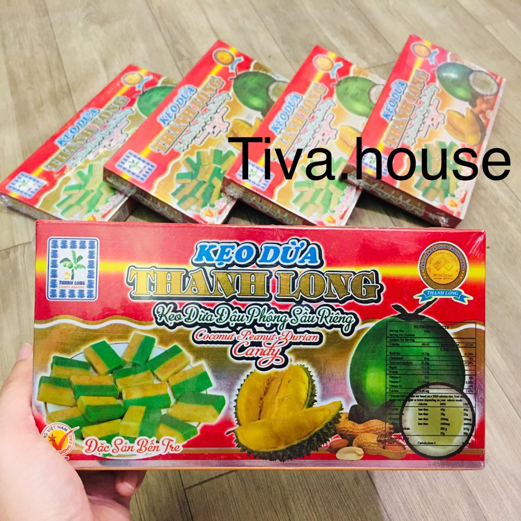 Kẹo dừa đặc sản Bến Tre Thanh Long GIÁ SỈ vị đậu phộng sầu riêng 300g và đủ vị món ăn vặt đặc sản