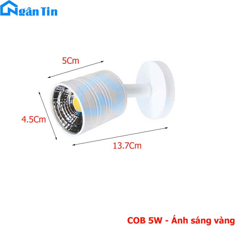 Đèn Led soi gương soi tranh gắn tường trần phòng ngủ phòng khách màu trắng Led 5W RO1404 Ngân Tin