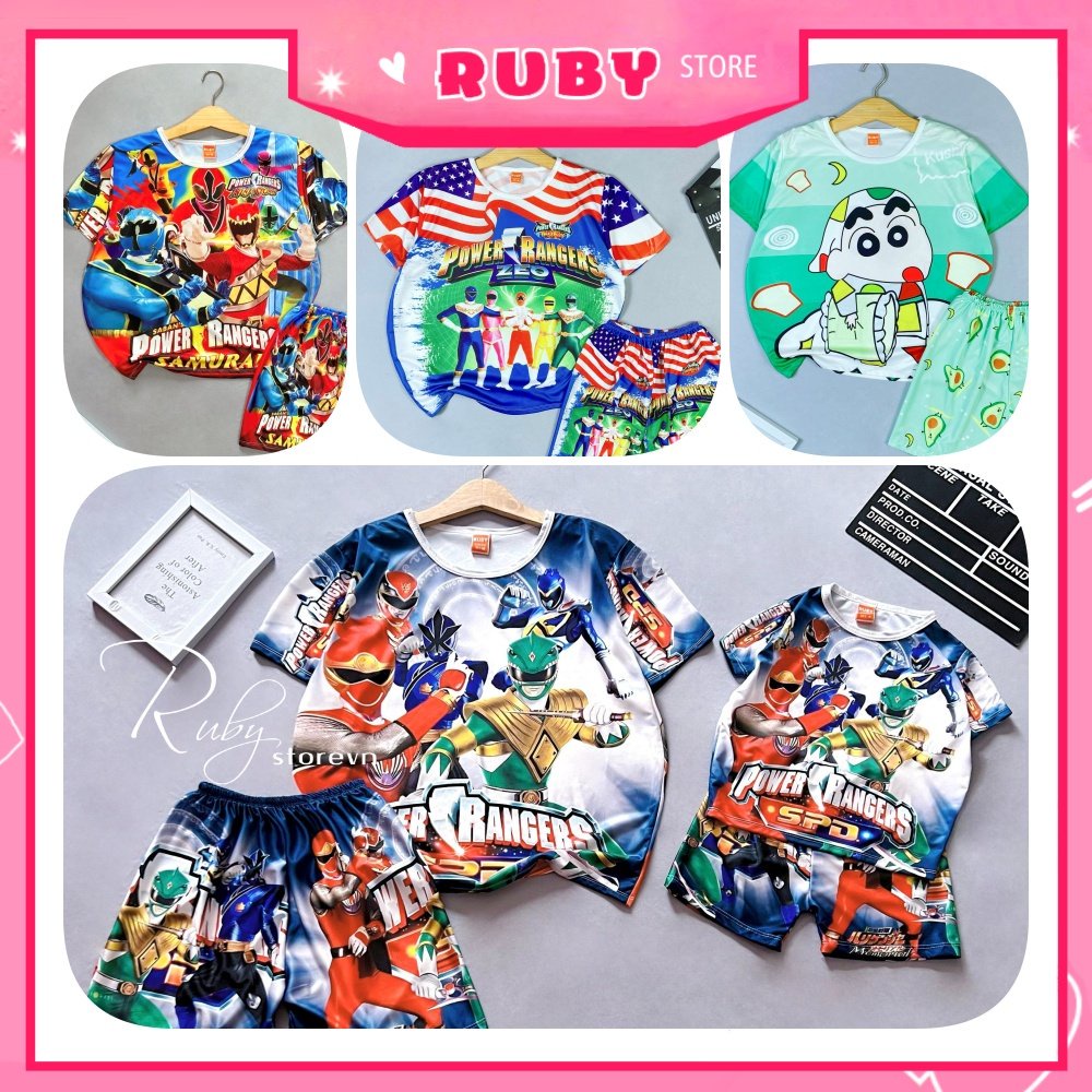 Đồ bộ thun đùi bé trai size 5kg - 70kg chất thun mềm mát in hình chuột siêu nhân hoạt hình dễ thương DBRBD FULL SIZE