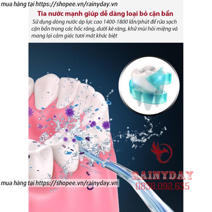 Máy tăm nước Oral Irrigator, tăm nước nha khoa mini cầm tay du lịch vệ sinh răng miệng gia đình giá rẻ