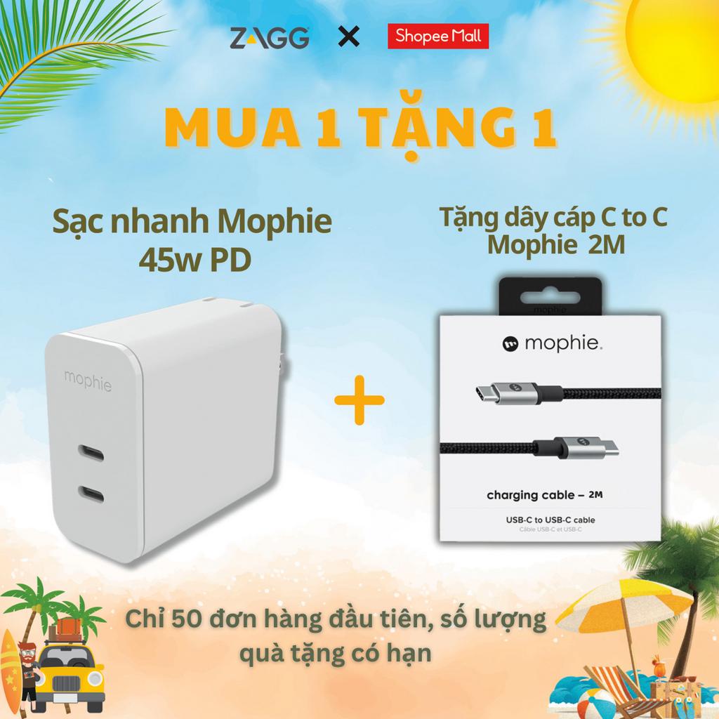 Sạc nhanh Mophie Power Delivery 45W/67W 2 USB-C GaN