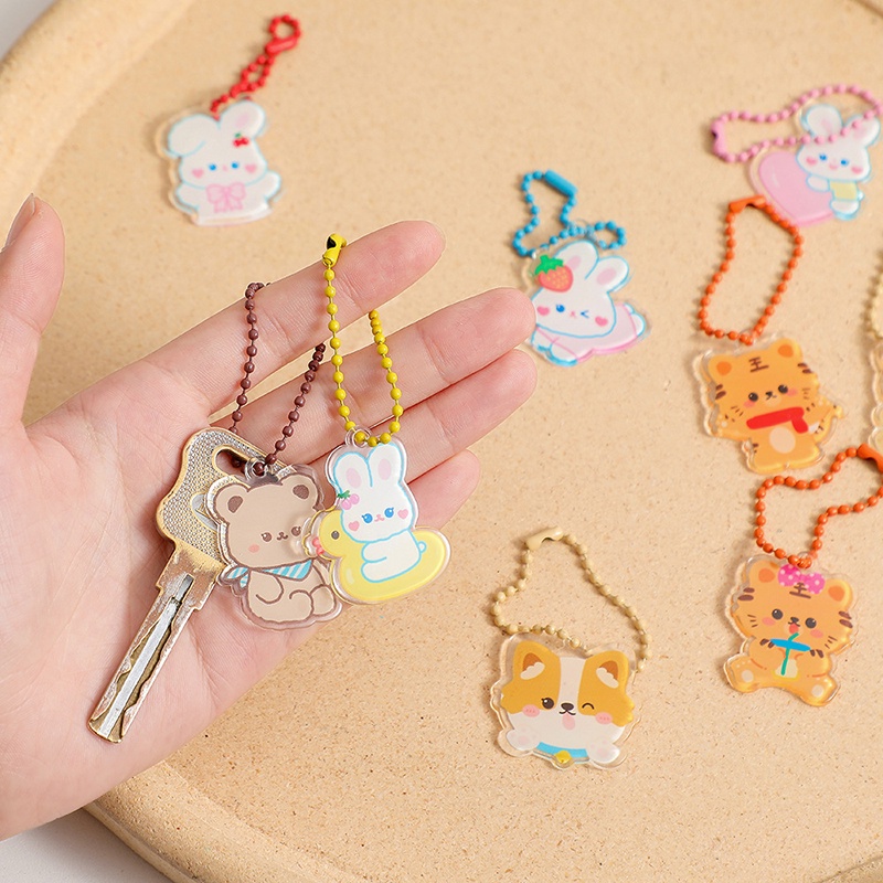 Móc Khóa Hình Thỏ Bằng Acrylic Dễ Thương Phong Cách Hàn Quốc