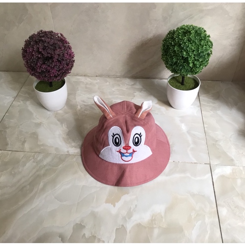 Mũ rộng vành cho bé hình THỎ vải NHUNG mềm êm (Cam kết ảnh thật)_Baby1