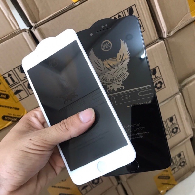 Kính Cường Lực Chống Nhìn Trộm KINGKONG Full Màn Hình Cho iPhone | Hạn Chế Bám Vân Tay | Chính Hãng WK