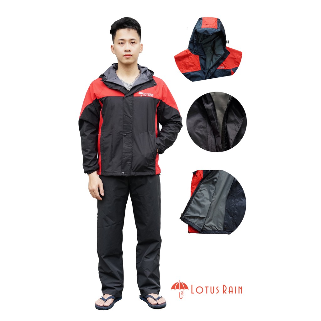 [BIG SALE] Áo mưa bộ 2 lớp kiêm áo khoác Lotusrain (Hàng siêu chất)