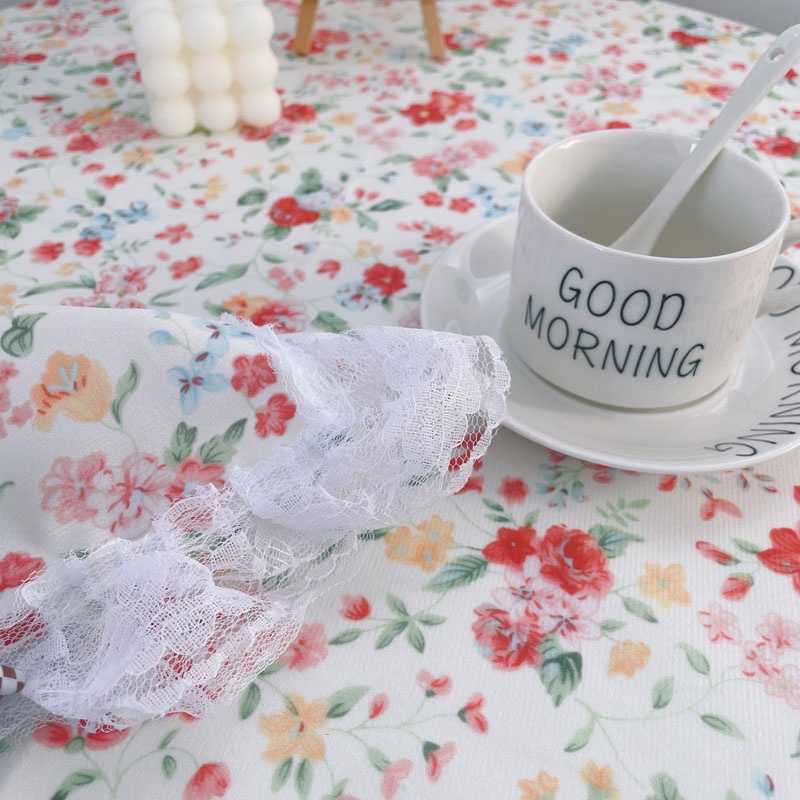 Khăn trải bàn phối ren trang trí phòng khách/ bàn cà phê/ bàn học tùy chọn họa tiết