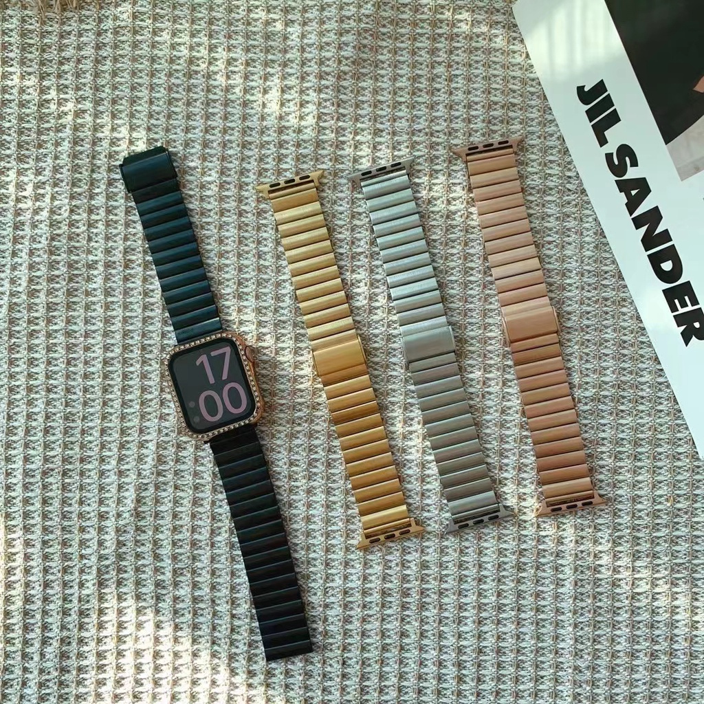 Dây Đeo Đồng Hồ Bằng Thép Không Gỉ Sang Trọng Cho iWatch 8 7 6 SE 5 4 3 2 1 41mm 45mm 44mm 40mm 42mm 38MM