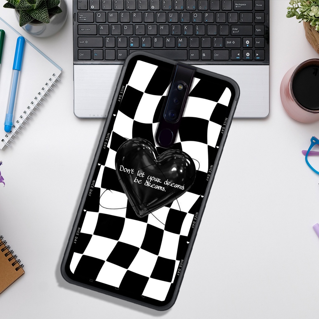 Ốp Lưng OPPO F5 - F7 - F11 - F11 PRO  , In Hình &quot;Black Heart&quot; Phong Cách Đẹp.
