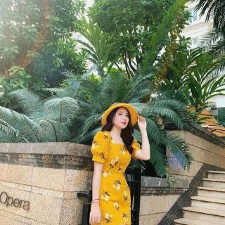 Váy hoa cúc vàng siêu xinh