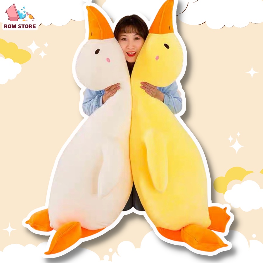 Gấu bông Vịt trầm cảm miniso - thú nhồi bông vịt dễ thương size to, vải siêu mềm mịn, bông gòn tinh 