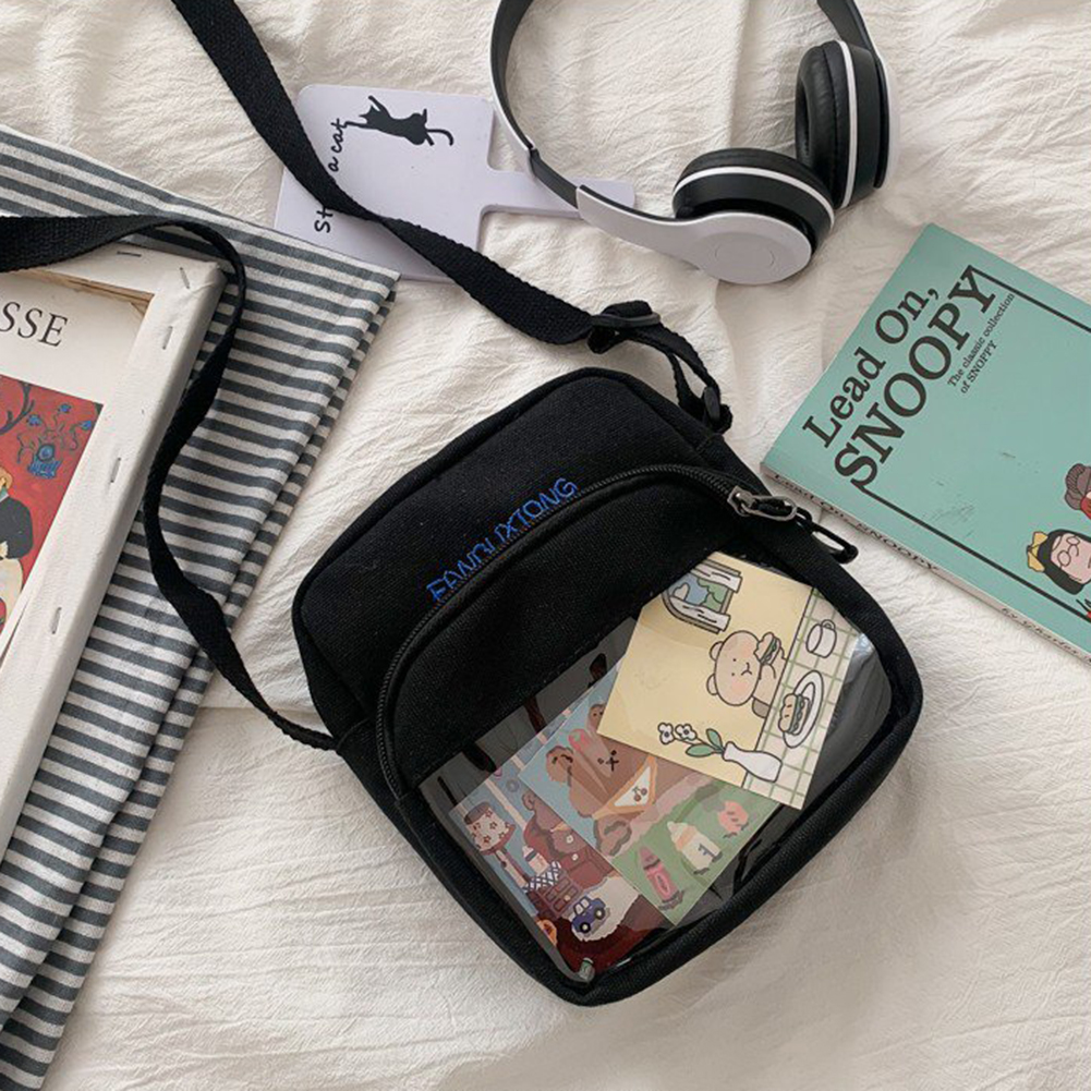 Túi Đeo Chéo Nữ Bằng Vải Canvas Nhỏ Xinh Phong Cách Hàn Quốc Đơn Giản