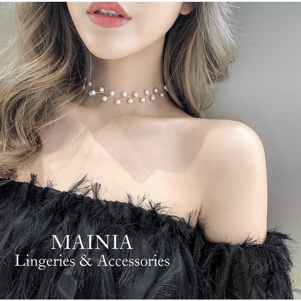 Choker Dây chuyền Vòng Cổ Phong Cách Hàn Quốc Nữ Tính Thanh Lịch Sang Trọng Dự Tiệc Đi Chơi Mainia Shop