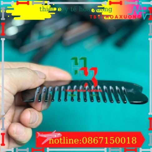 Lược Sừng Đen Răng To Chải Tóc Gội Đầu Mát Xa Dụng Cụ Spa Gội Đầu Dưỡng Sinh