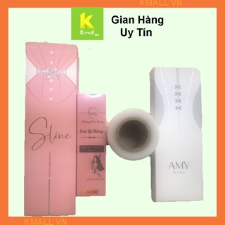 COMBO Đai gen nịt bụng Amy - Sline 24cm và 28cm + Cao lá nóng giảm mỡ + Cuộn màng PE quấn bụng