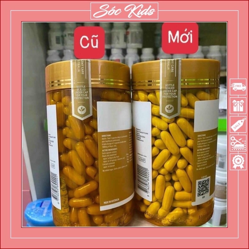 [ Mẫu Mới ] Sữa Ong Chúa Healthy Care Royal Jelly 1000mg Món Quà Cho Sắc Đẹp - CHUẨN ÚC | MẪU MỚI | 365 VIÊN | SÓC KID