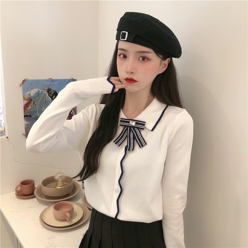 IELGY   Áo sweater Tay Dài Thiết Kế Đơn Giản Thời Trang Cho Nữ