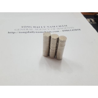 Nam châm viên trắng đất hiếm 10x1.5mm