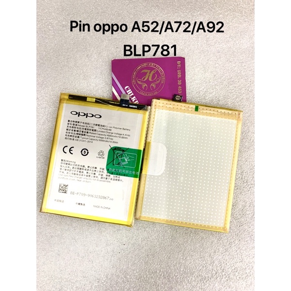 pin oppo A52/A72/A92 zin-mới 100% ký hiệu trên pin BLP781