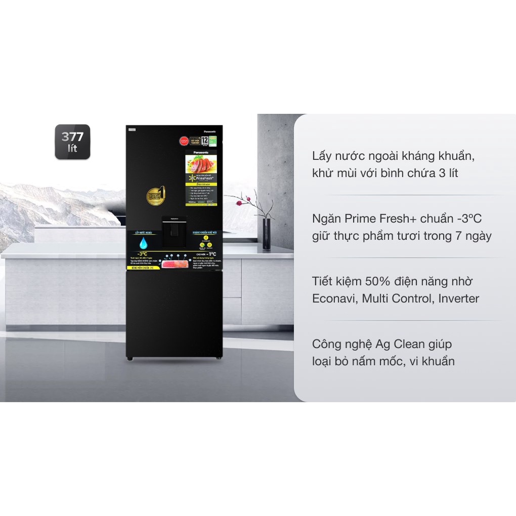 Tủ lạnh Panasonic Inverter 377 lít NR-BX421GPKV-ĐIỆNMÁYTỒNKHO