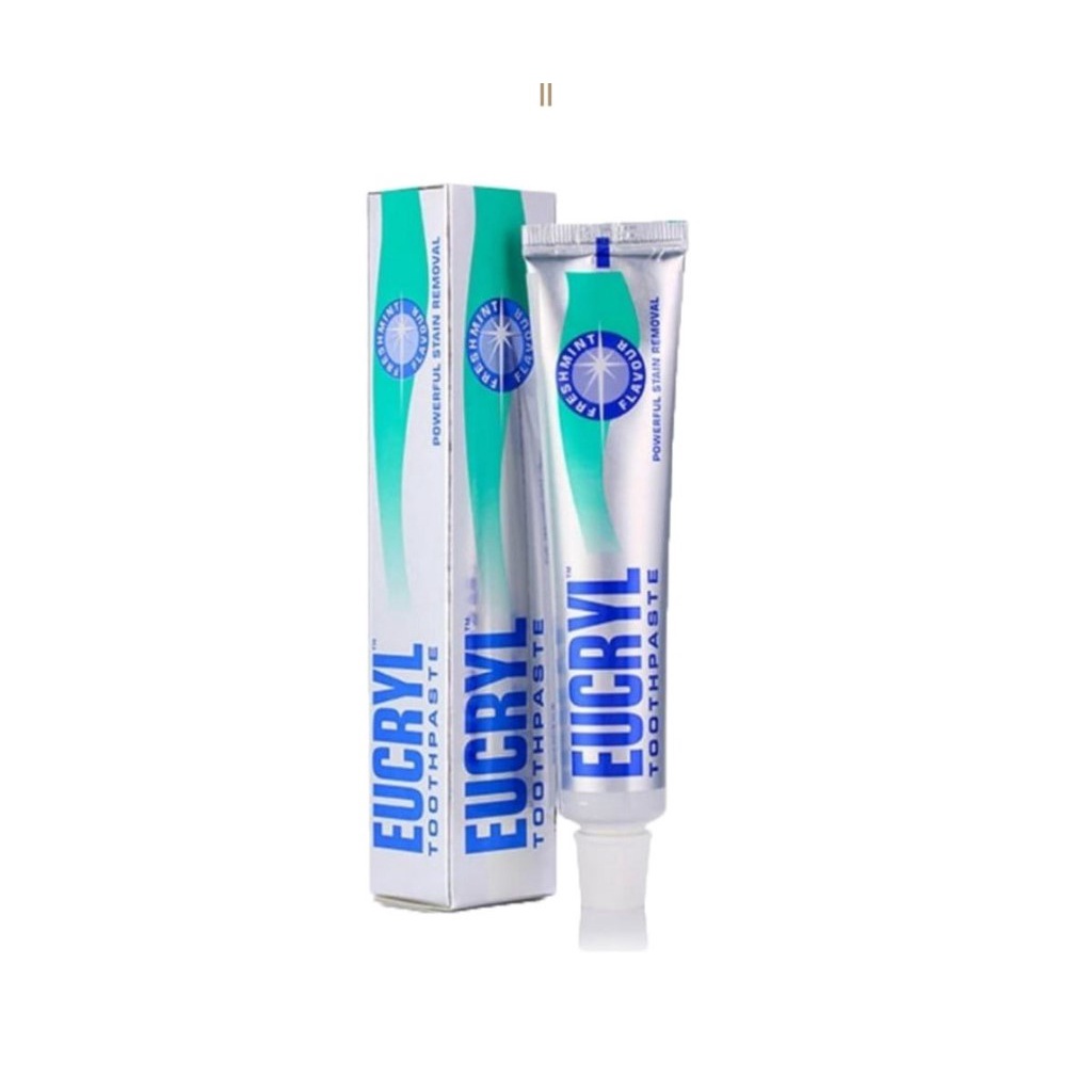 Combo Bột Tẩy Trắng Răng + Kem Đánh Răng Làm Trắng Răng Hương Bạc Hà EUCRYL Tooth Paste Freshmint