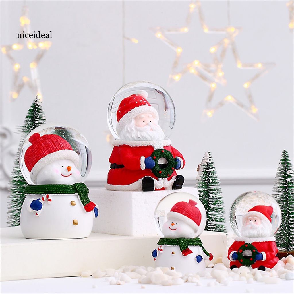 Quả cầu tuyết/ông già noel/người tuyết bằng resin mặt kính dễ thương trang trí nhà cửa dịp giáng sinh