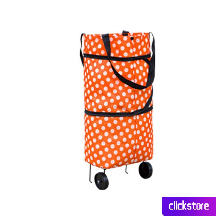 Túi mua sắm bằng vải oxford cỡ lớn chống thấm nước dạng gập có bánh xe kéo tiện lợi