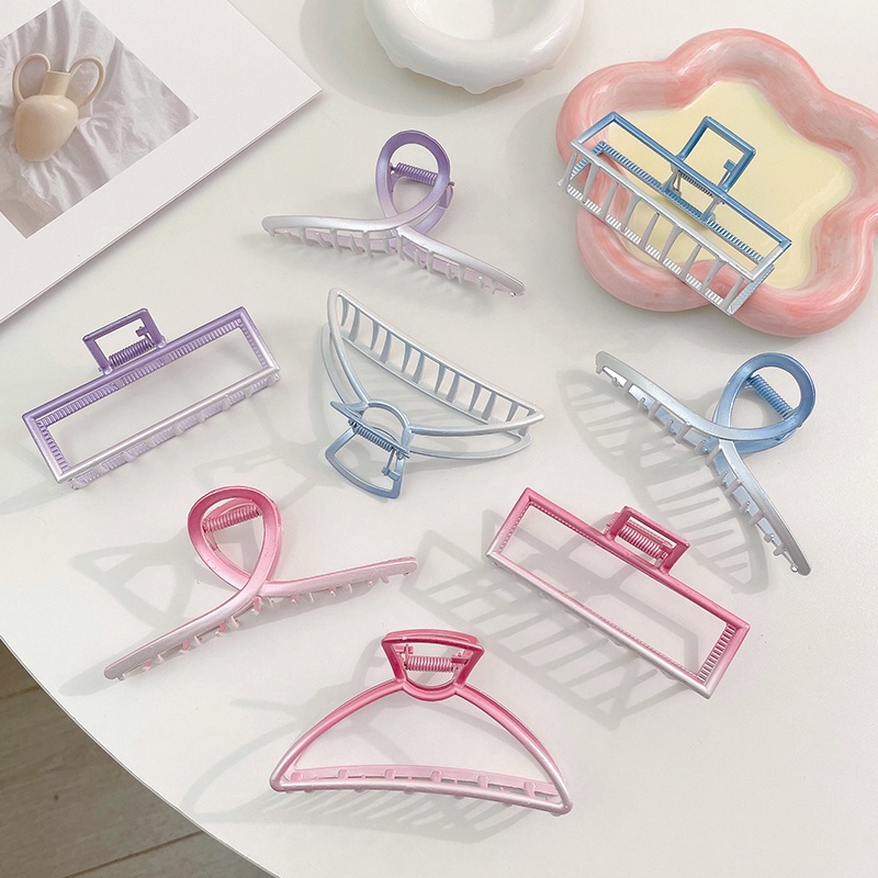 Kẹp Tóc Kim Loại Dài Màu Gradient Phong Cách Mới