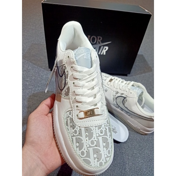 Ảnh thật Giày sneaker force chữ xám thấp cổ