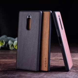 Ốp lưng họa tiết bằng gỗ cho Sony Xperia 1 XZ3 XZ4 TPU mềm + PC cứng + da da PVC