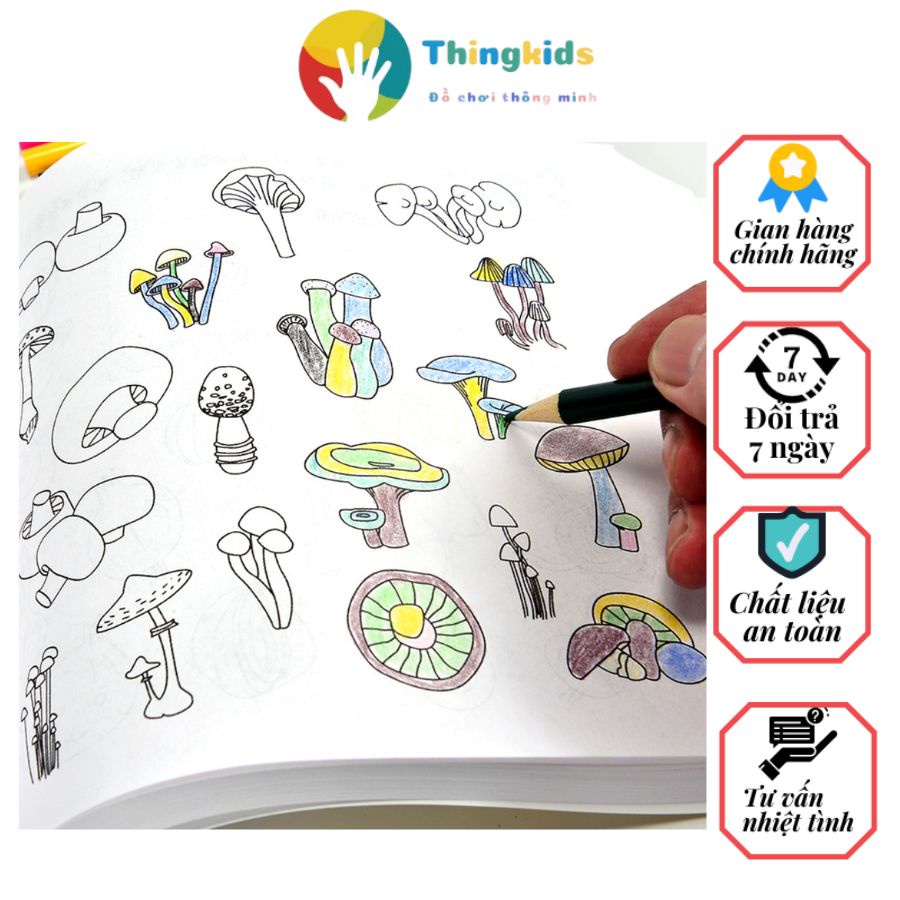 Bộ sách tô màu 5000 hình kèm hộp bút màu - Thingkids