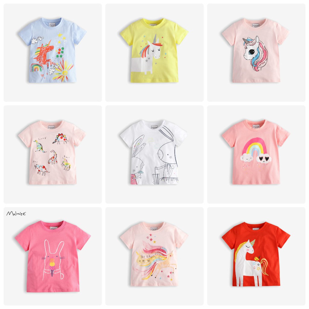 TH44 Áo thun ngắn tay hình ngựa Pony của Malwee và Jumping Bean cho bé gái