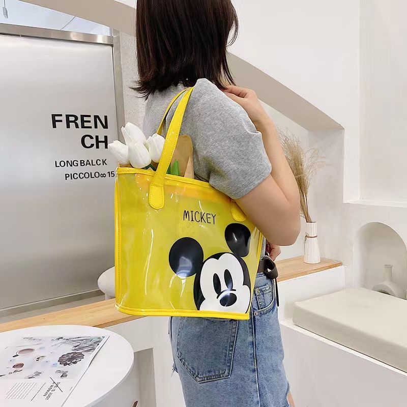 Túi Xách Đeo Vai Trong Suốt In Hoạt Hình Mickey Thời Trang Hàn Quốc 2022 Cho Nữ