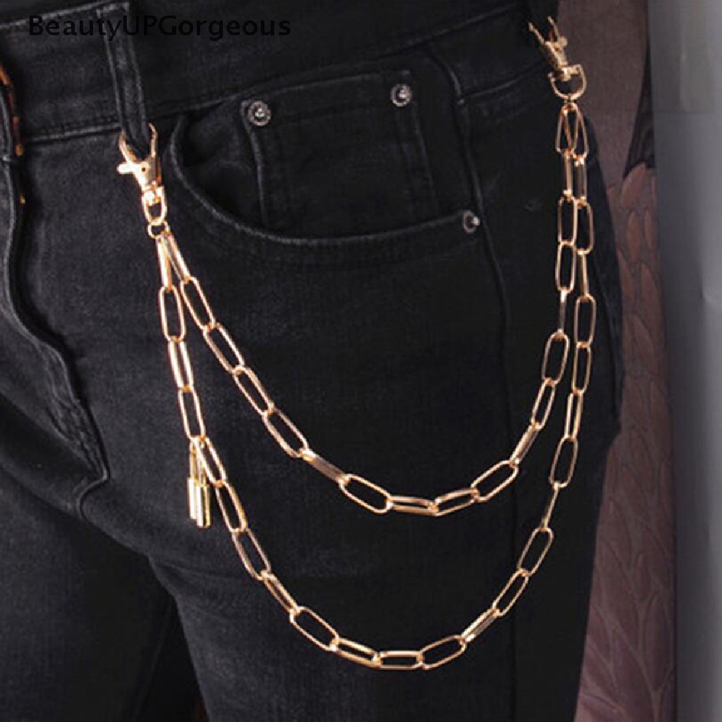 [Beautyup Gorgeous] Móc Khóa Dây Xích Hai Lớp Phong Cách Punk HipHop Cho Nam Và Nữ