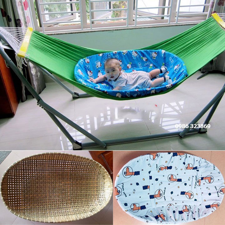 Nôi tre kèm Nệm lót nôi cho bé nằm võng chống cong lưng | BigBuy360 - bigbuy360.vn