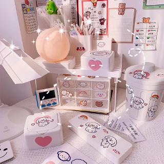 Miếng Dán Trang Trí Điện Thoại/ Sổ Tay Họa Tiết Hoạt Hình Kiểu Hàn Quốc Dễ Thương DIY