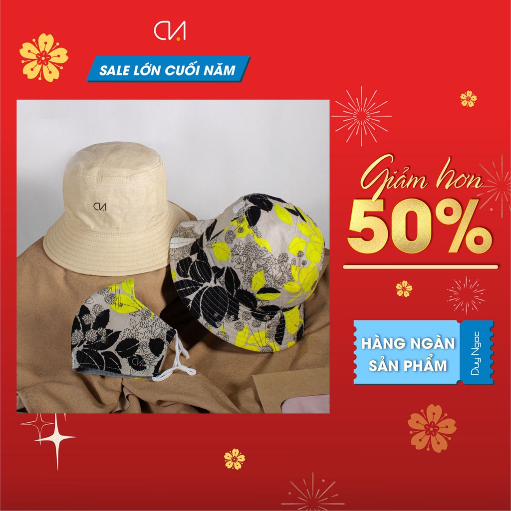 Nón Bucket Trẻ EM Hoa Lá Vàng Duy Ngọc Cao Cấp - BST &quot;CẢM HỨNG MÙA XUÂN&quot;- UNISEX(9783)