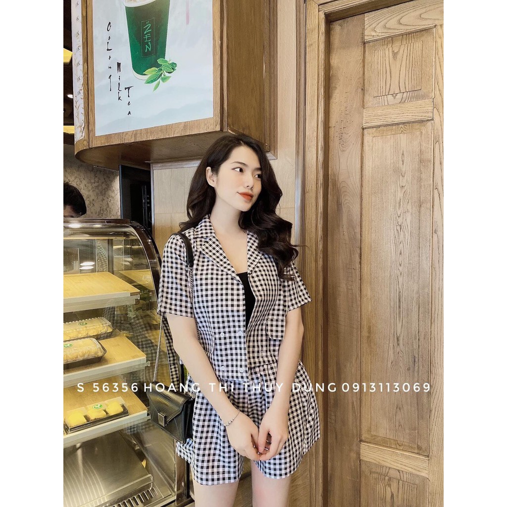 Set vest kẻ caro cực sinh ạ S98 | BigBuy360 - bigbuy360.vn
