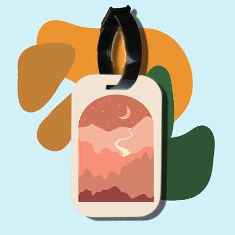 Thẻ hành lý cho túi xách balo du lịch in hình abstract landscape art moon star (nhiều màu)