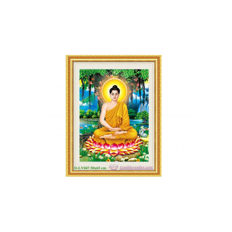 TRANH ĐÍNH ĐÁ PHẬT THÍCH CA MÂU NI_LV047_50*65CM