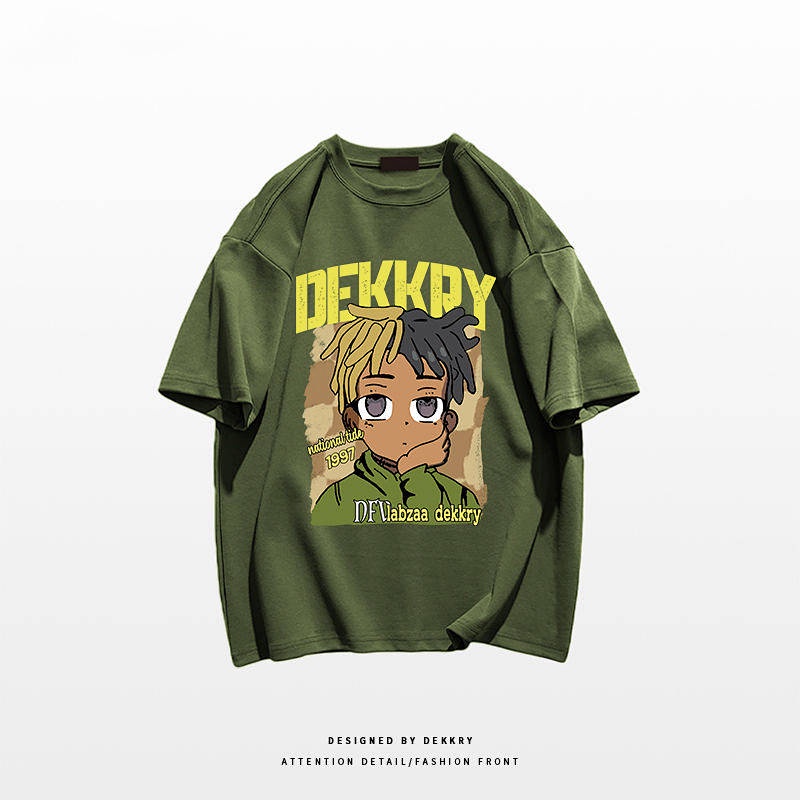 Áo phông nam tay ngắn in hình hoạt hình phong cách cổ điển đường phố