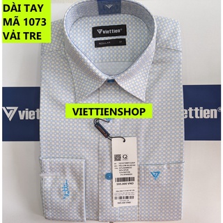 (1073 HVL) ÁO SƠ MI VIỆT TIẾN DÀI TAY VẢI TRE HOA VĂN