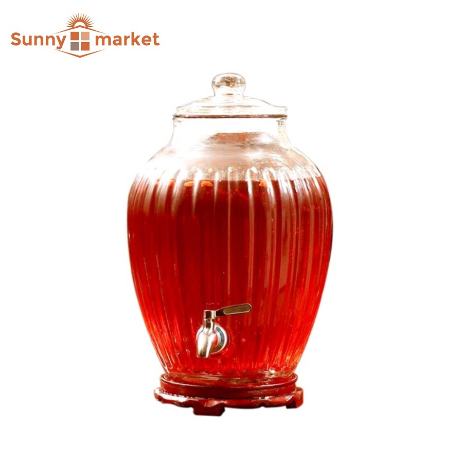 Bình ngâm rươu sâm thủy tinh 217 dung tích 17 lít có van
