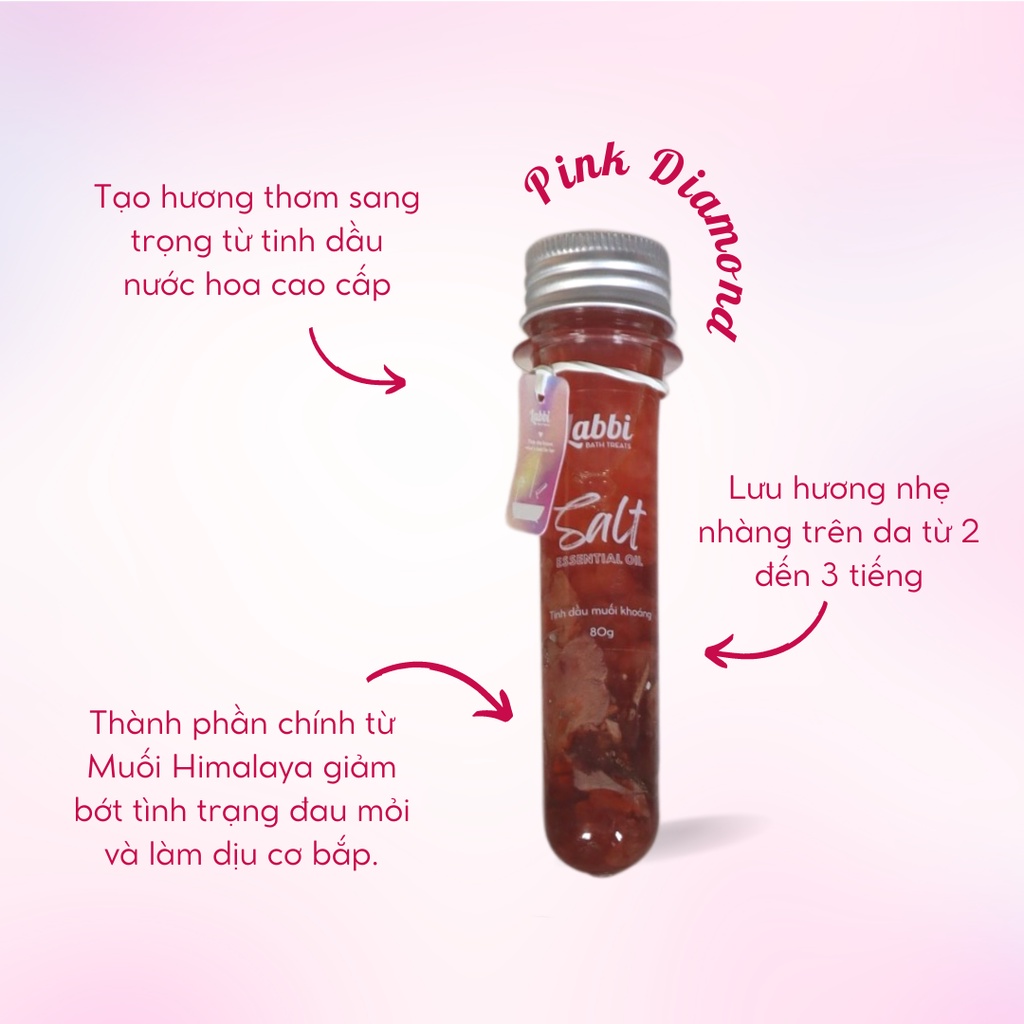 Tinh dầu muối khoáng dưỡng da ngâm bồn PINK DIAMOND [Labbi] Salt Essential Oil