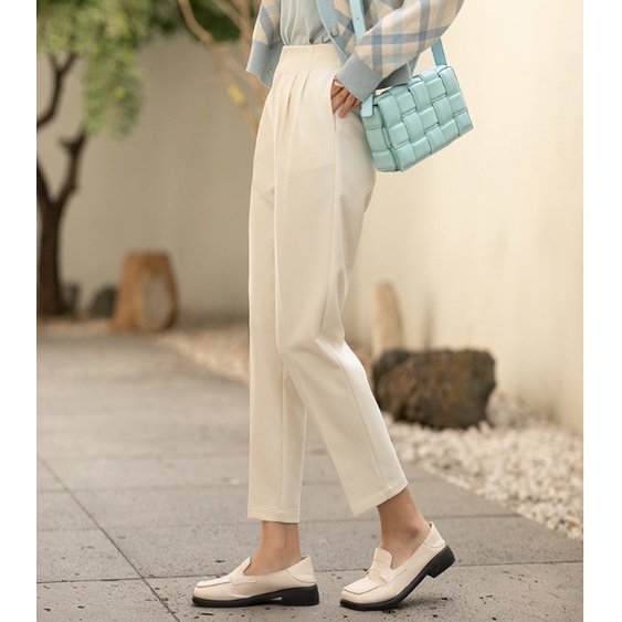Quần Baggy Cạp Cao Phối Đai Dây Một Phần Phong Cách Ulzzang Cho Nữ Chất Vải Chéo Thái Mịn Loại 1, Q02-Kila fashions.vn