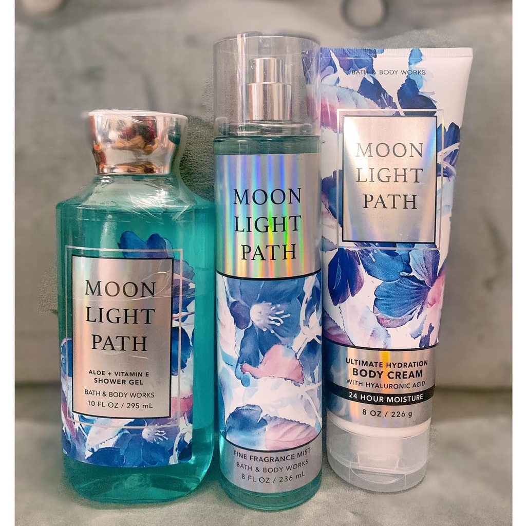 Bộ sản phẩm tắm, lotion hoặc kem dưỡng thể, xịt thơm Moonlight Path mẫu mới - BBW - Bath & Body works