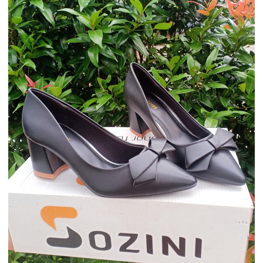 giày cao gót 5cm phối nơ da mờ SOZINI siêu đẹp